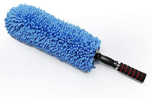 lot 6518 image: 4-Piece car Duster, car dust Collector, car dust Collector with Retractable Handle-ExternalInternal use-lint-Free-no Scratches  car wash Towel  Wheel Brush  air Conditioning Brush��Blue��