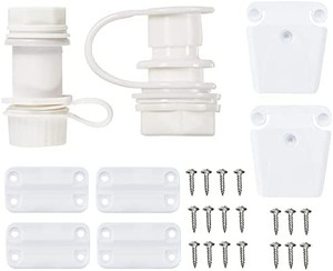 lot 6551 image: Toptimal Igloo Cooler Replacement Parts Kit, Igloo Ice Chest Plastic Hinges, Drain Plug, Latches and Screws Combo, Thicken Replacement Set for Igloo Cooler