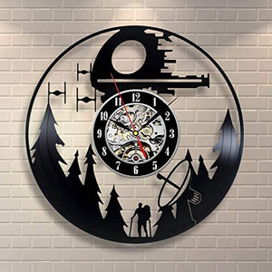 lot 6588 image: Wood Crafty Shop Star Wars Art Decoration Vinyl Record Wall Clock Gift for Him and Her Unique Wall Decor The Best Gift Idea for Any Event Birthday Gift, Wedding Gift