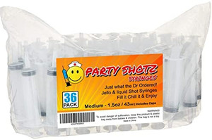 lot 6603 image: Party Jello Shot Syringes 36 Pack (Large, 2 Ounce with Caps)
