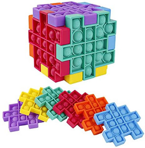 lot 8038 image: Bursting Digits Relaxing Sensory Toys Puzzle Cube Toys 6 Piece Set For Kids Gift For Adults Autism ADHD Stress Relief Anxiety numbers on pop it for educational fun