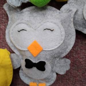 lot 8042 image: OWL MOON AND STARS FOR A MOBILE OR DECOR