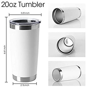 lot 8094 image: Stainless Steel Tumblers with Double Wall Lid, Vacuum Insulated, for Hot and Cold Beverages, 20 fl oz