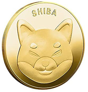 lot 8099 image: 2 Shiba Shib Coins, Shiba Gold Coin, Shiba Coin, Akita Coin, Shiba Inu Coin, Gold Plated Commemorative Collection