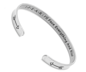 lot 3518 image: Giftsum Bracelets I-F-E-A-R Ill Face Everything And Rise