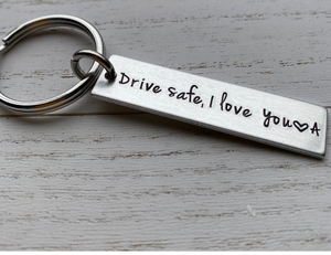 lot 3541 image: black drive safe i love you key chain with a heart an I black not silver