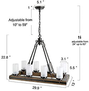 lot 7272 image: Wood Chandelier Kitchen Island Lighting for Dining Rooms, Restraunt, Cafe, Bar Counter, Model