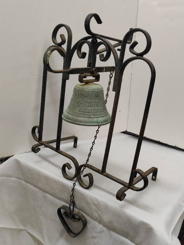 Antique Brass Bell / Cow Bell / 1878 Saignelegier Chiantel Fondeur /  Swedish Bell
