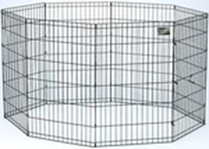 lot 2735 image: Midwest Foldable Metal Exercise Pet Playpen without Door - Retail$43.99