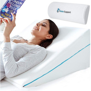 lot 2755 image: Relax Support RS6 Wedge Pillow Whole Memory Foam - Retail $108.00