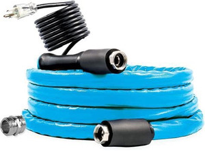 lot 1050 image: Camco 12ft TastePURE Heated Drinking Water Hose - 12in Diameter - Retail $132.67