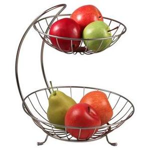 lot 2599 image: Spectrum Diversified Yumi 2-Tier Server Sturdy Steel Stacked Fruit Bowls - Retail$21.47
