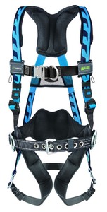lot 2987 image: Miller AirCore Steel Hardware - Blue Harness wFront & Side D-Rings Lumbar Pad - Belt - SmallMedium - Retail $299.99