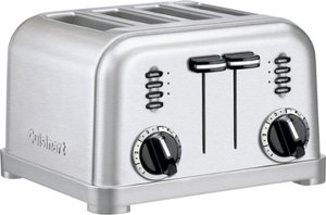 lot 1075 image: Cuisinart - 4 Slice Metal Classic Toaster - Silver