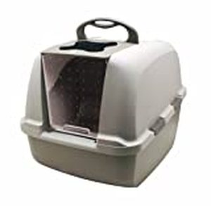 lot 1079 image: Catit Jumbo Hooded Litter Pan - Gray