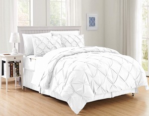 lot 1077 image: Luxury Best, Softest, Coziest 8-Piece Bed-in-a-Bag Comforter Set on Amazon Elegant Comfort - Silky Soft Complete Set Includes Bed Sheet Set with Double Sided Storage Pockets, KingCal King, White -Retail $74.99