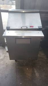 lot 8458 image: Commercial True Stainless Steel Prep Table and Refrigerator Unit (#TSSU-27-12M-B)