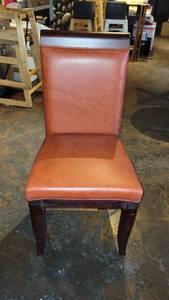 lot 30063 image: Orange Vinyl Dining Chair