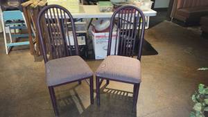 lot 30073 image: (2) Heavy Duty Maroon Toned Metal Chairs W Soft Seats