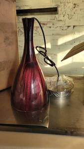 lot 30136 image: Glass Purple Pendent Hanging Light Fixture