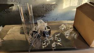lot 30140 image: &nbspGlass Pendent Light fixture W Faux Crystal Balls&nbsp