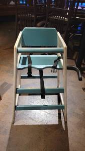 lot 30171 image: Blue and White High Chair