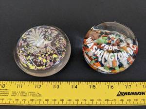 lot 429 image: (2) Dome paperweights