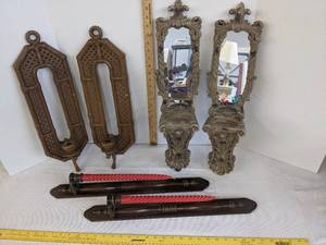lot 475 image: (3) Pairs of hanging candle holders
