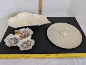 lot 488 image: Lenox chateau ellegant serving tray, jewelry dishes & leaf platter