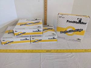 lot 547 image: (4) 21 Foodhandler bouffant head caps 100 pc
