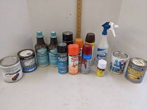 lot 645 image: Spray paint, paint, toilet bowl cleaner & stain