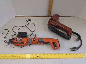 lot 676 image: Black & Decker pivot plus drill & electric stapler