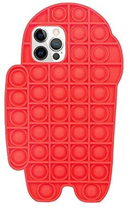 lot 3549 image: Among in Us iPhone XR Case - Push Pop Bubble Fidget Toy Phone Case 3D Soft Silicone Rainbow Case Release Stress Full Body Protection Shockproof Cover for Girls Children rainbow not red