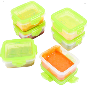 lot 3574 image: Baby Food Storage 6 oz BPA Free Airtight Containers Set, Freezer & Microwave Safe, 6 Pack