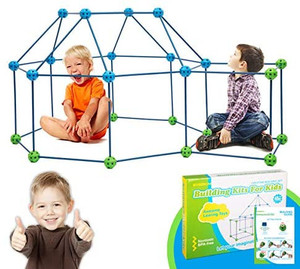 lot 3575 image: Fort Building Kits for Kids,Kids Fort,STEM Building Construction Toy,Build Tunnels Tents for IndoorOutdoor-Great Gift for Boys and Girls(79 pieces