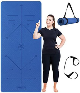 lot 3616 image: CAMBIVO Extra Wide Non-Slip Yoga Mat with Alignment Marks for Women (73x 36x 14), Exercise Fitness Mat for Yoga, Pilates, Workout