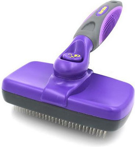 lot 3627 image: Self-Cleaning Dog & Cat Slicker Brush purple