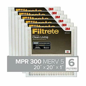 lot 4619 image: Filtrete Mpr 300 20x20x1 Ac Furnace Air Filter, Clean Living Basic Dust, 6-pack