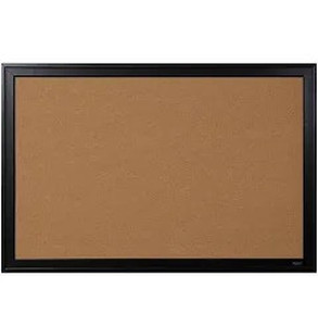 lot 4629 image: Quartet Cork Bulletin Board 24 x 36 Black Wood Finish Frame