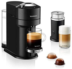 lot 4630 image: Nespresso by Breville Vertuo Next Classic Black Coffee and Espresso Machine Bundle
