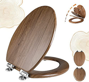 lot 4633 image: Angel Shield Toilet Seat Molded Wood with Quiet Close