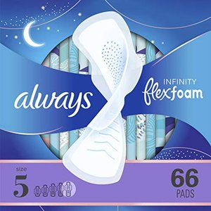 lot 4635 image: Always Infinity Feminine Pads with Wings for Women, Size 5, Extra Heavy Overnight, Unscented
