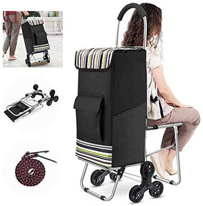lot 4642 image: Klvied Folding Shopping Cart for Groceries