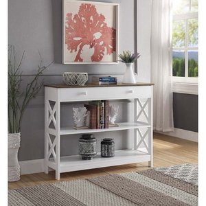 lot 4662 image: Convenience Concepts Oxford 1 Drawer Console Table, DriftwoodWhite