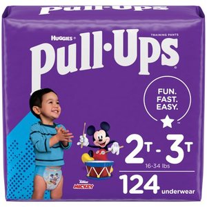 lot 6611 image: Pull-Ups Boys Potty Training Pants Size 4, 2T-3T, 124 Ct, One Month Supply