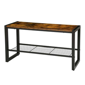 lot 6666 image: Rustic Brown Shoe Bench