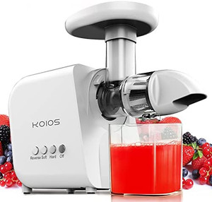 lot 6671 image: KOIOS Juicer, Masticating Juicer Machine, Slow Juice Extractor with Reverse Function, Cold Press Juicer Machines with Quiet Motor, Easy to Clean with Brush