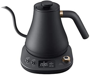 lot 6672 image: Gooseneck Kettle Temperature Control, Pour Over Electric Kettle for Coffee and Tea, 100% Stainless Steel Inner, 1200W Rapid Heating, 0.8L, Built-in Stopwatch.