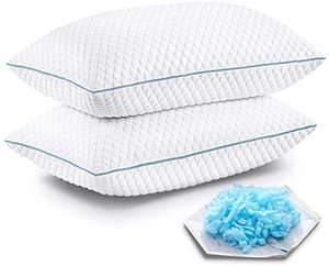 lot 6673 image: Shredded Memory Foam Pillows, Bed Pillows for Sleeping 2 Pack Queen Size 20 x 30 Inches, Luxury Hotel Cooling Gel Foam Pillows Set of 2, Adjustable Loft Pillow for Side and Back Sleepers