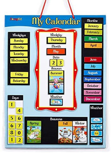 lot 6684 image: ZazzyKid Magnetic Calendar & Weather Set for Kids Childrens Daily Learning Toy